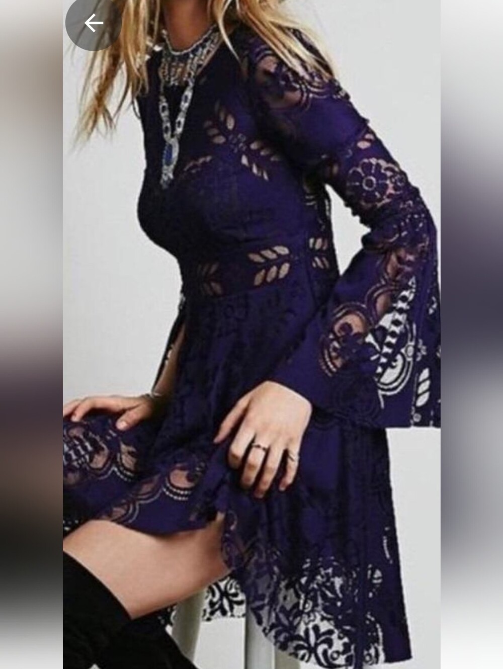 Free People Lace Lovers Folk Song Dress 4